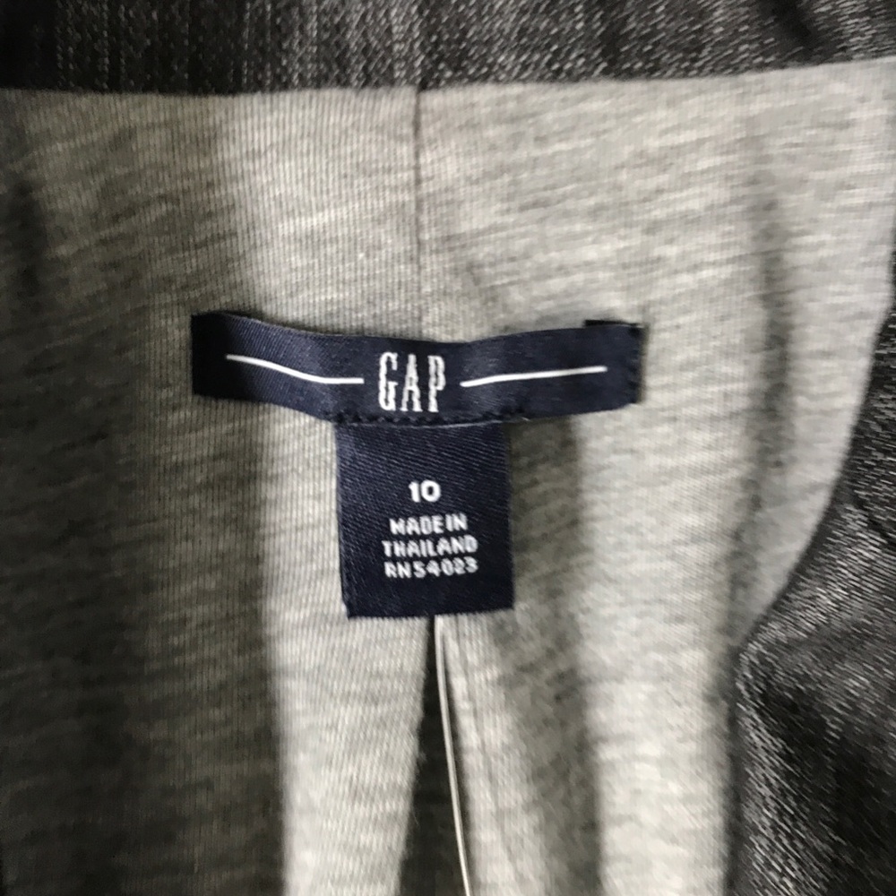 GAP TWILL DENIM GRAY BLAZER JACKET ONE BUTTON WOMENS 10 - Picture 3 of 11
